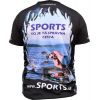 Dres SPORTS s logom ryby - čierne veľkosť XXL
