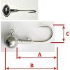 JIG háčik - VMC Ovál s kŕčkom 21,5g/háčik 4/0, A4,5cm, B5cm, C1,6cm