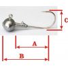 JIG háčik - VMC Guľa s kŕčkom 11,0g/háčik 3/0, A3cm, B4,5cm, C1,5cm