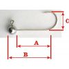 JIG háčik - VMC Guľa bez krčku 11,0g/háčik 4/0, A4cm, B5cm, C1,6cm