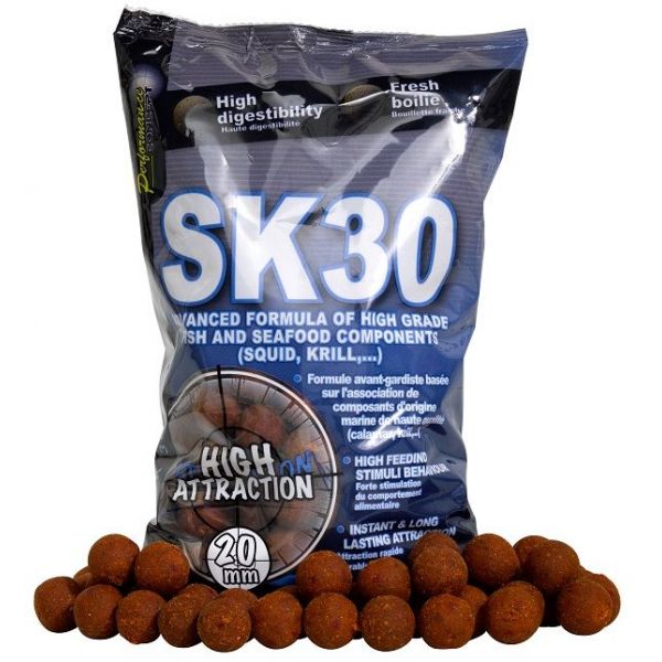 Vážené Boilies STARBAITS SK 30 - Boilie potápivé 1kg  24mm