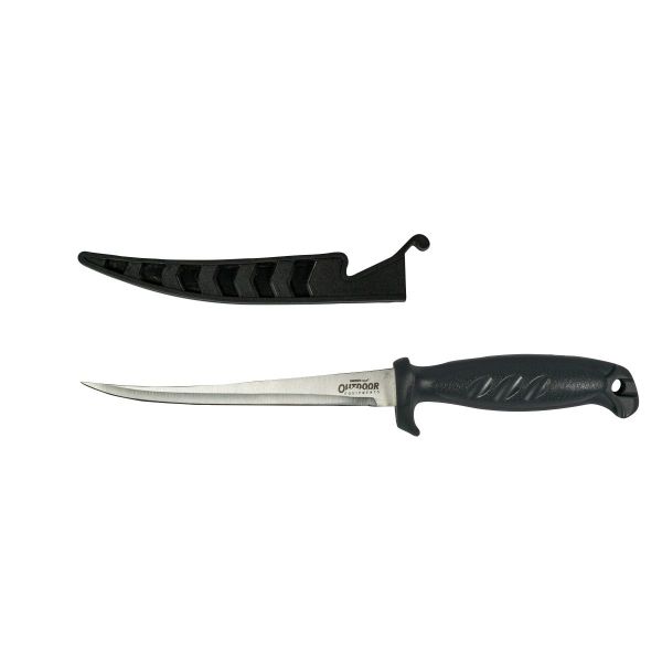 OUTDOOR FILETOVACÍ NÔŽ ZOSILNENOU HRANOU S PÚZDROM 17CM