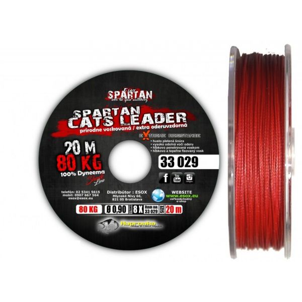 Esox Spartan Cats Leader 80 kg / 20m Červená
