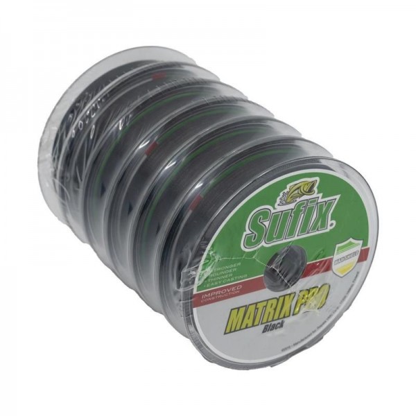 Sufix Matrix Pre 6x100 m / 0,15 mm / 10 kg, čierna
