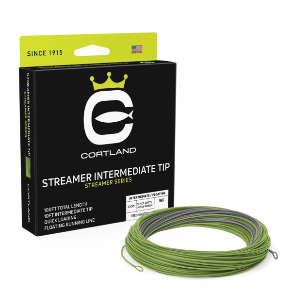Cortland muškárska šnúra Streamer Intermediate Tip Space Grey/Moss Green|WF5I 100ft