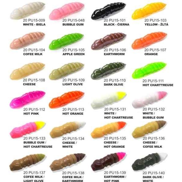 Dipované umelé nástrahy FishUP Pupa 38mm-1,5”/8ks Farba: White/Hot Chartreuse
