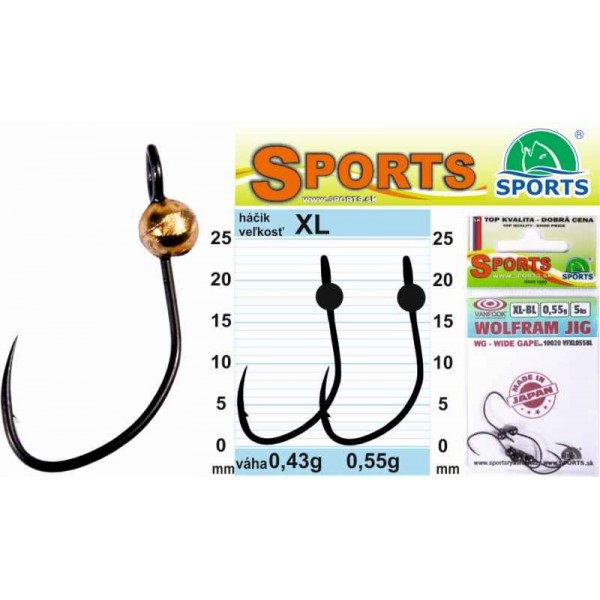 Vanfook Wolfram JIG-veľkosť XL, cena za 5ks balenie velkosť XL - 0,43g