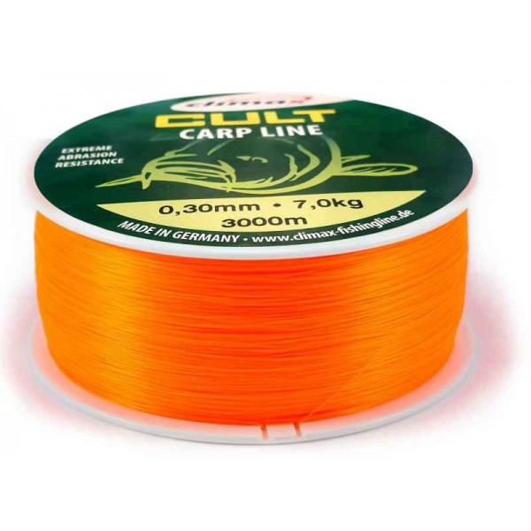 Climax silon CULT Carpline Fluo oranžový 3000m Priemer: 0,28mm 6,8kg/10lb