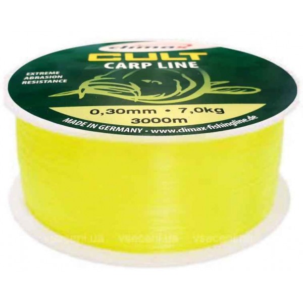 Climax silon CULT Carpline fluo-žltý 3000m Priemer: 0,30mm 8,3kg/15lb