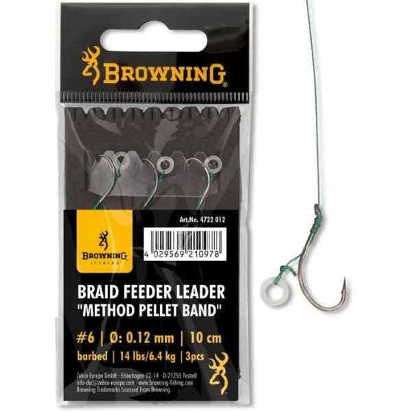 Method feeder nadväzec so silikónovou gumičkou 3ks veľ. #4 / 0,14mm / 7,3kg / 10cm