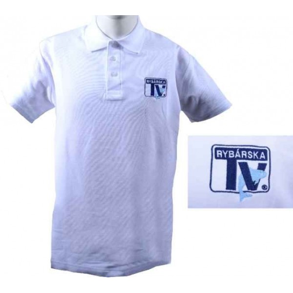 Polokošela s logom Rybárska TV biela Veľkosť 4XL