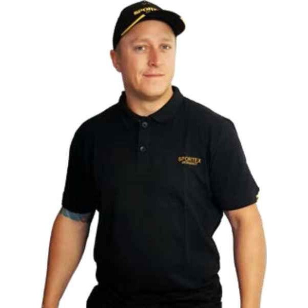 SPORTEX Classic Polokošeľa s logom - čierna Veľkosť: XL
