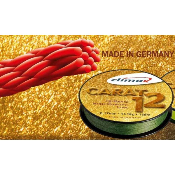 Pletená šnúra CLIMAX Carat 12 - oliva 135m 135m 0,13mm / 9,5kg