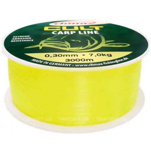 CLIMAX silon CULT Carp Line 600m Fluo-žltá Priemer: 0,30mm nosnosť: 8,3kg