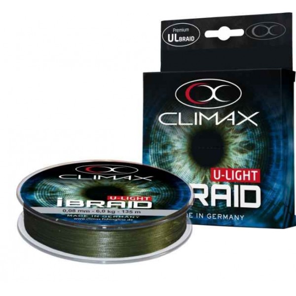 Pletená šnúra Climax iBraid U-Light zelená oliva 135m Priemer: 0,06mm / 4,5kg
