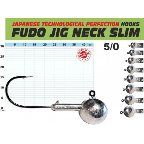 FUDO JIG PROFI Slim s krčkom 5/0 balenie 3ks Hmotnosť: 30g