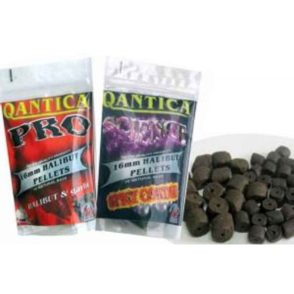 QANTICA halibut pelety - predvŕtané 8mm / 150g Evolution - chili chobotnica