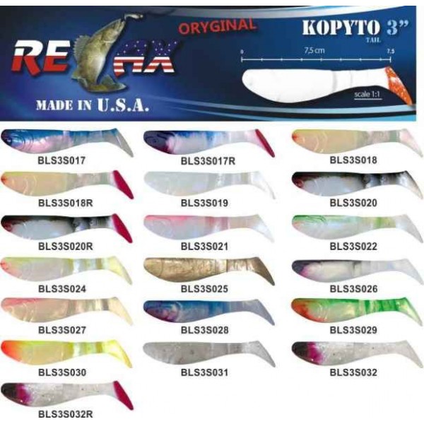 RELAX kopyto RK3-7,5cm - prívlačová nástraha 10ks farba: 0026 - cena za 1ks