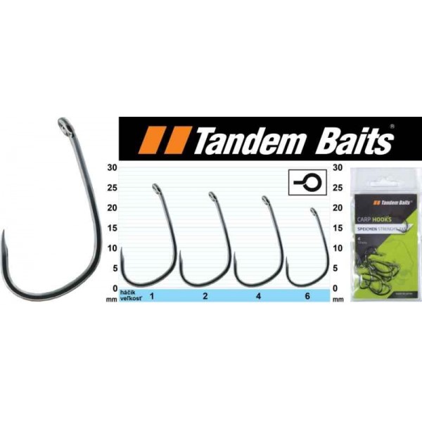 Kaprové rybárske háčiky Specimen 2XS Tandem Baits veľkosť 1, 8ks