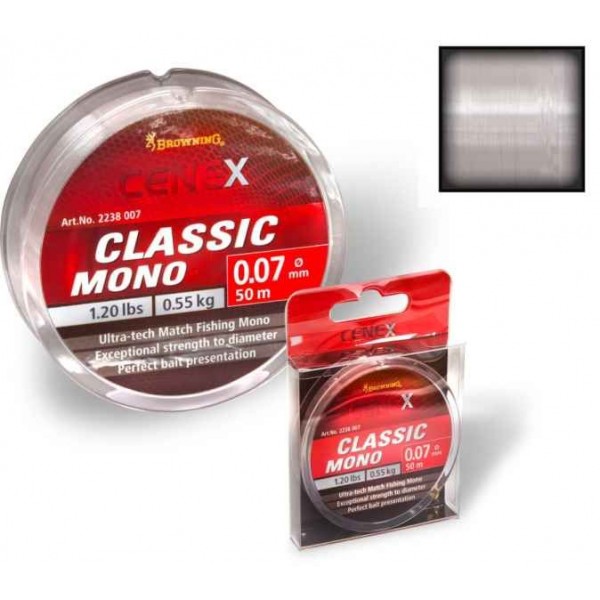Feeder silon Cenex Classic Mono - priehladný 50m 0,07mm / 0,55kg