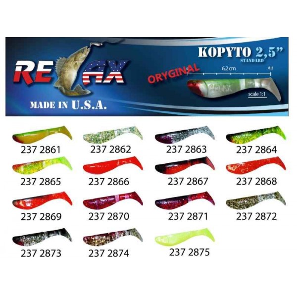 RELAX kopyto RK 2,5 (6,2cm) cena 1ks/bal10ks farba 2863R červený chvostík