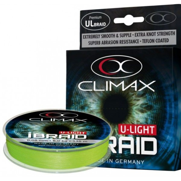 Pletená šnúra Climax iBraid U-Light neon-zelená 135m Priemer: 0,08mm / 6kg