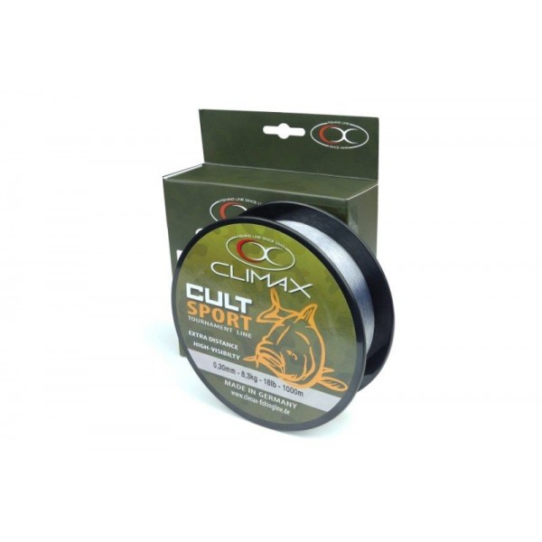 Climax CULT Carp Sport Mono šedý 1000m Priemer: 0,30mm Nosnosť: 8,3kg