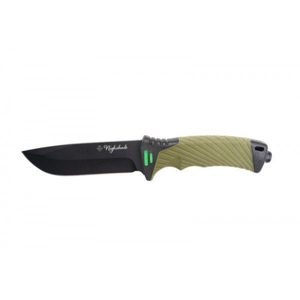 Nôž Nighshade olivový s púzdrom 25cm + podpaľovač
