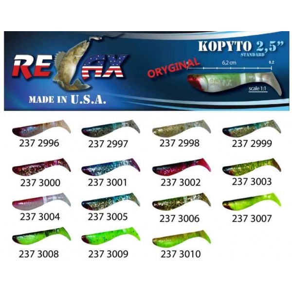 RELAX kopyto RK 2,5 (6,2cm) cena 1ks/bal10ks farba 3007R červený chvostík