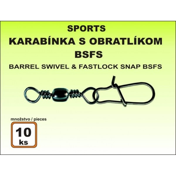 Karabínka s obratlíkom BSFS - 10ks v balení veľkosť 18 / 4kg