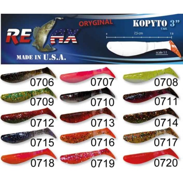 RELAX kopyto RK3-7,5cm - prívlačová nástraha 10ks farba 0708 - cena za 1ks