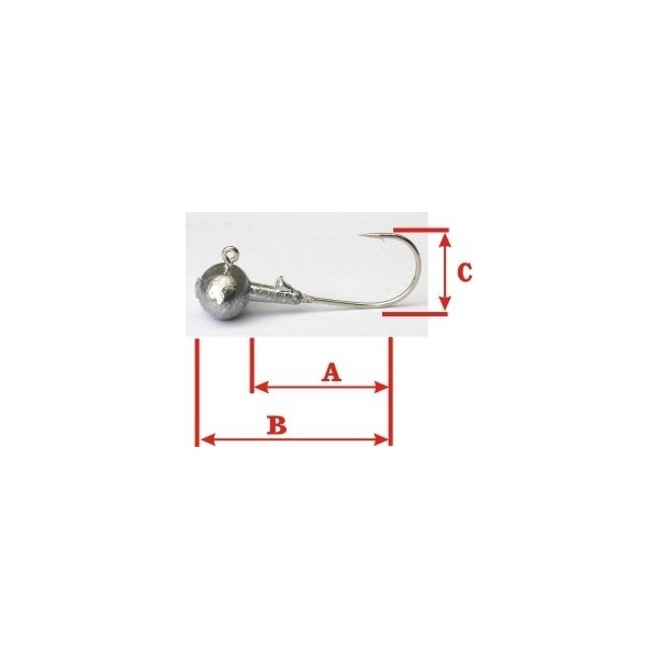 JIG háčik - Guľa s kŕčkom 14,5g/háčik 4/0, A4cm, B5cm, C1,6cm