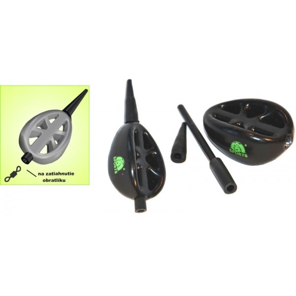 Krmítko pogumované Method - slamka + kužel 5/3mm váha 100g - dvojrebrové