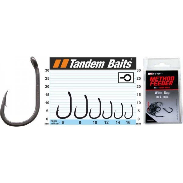 Háčik - Matt Finish Method Feeder Hook Wide Gap 10ks veľkosť: 12