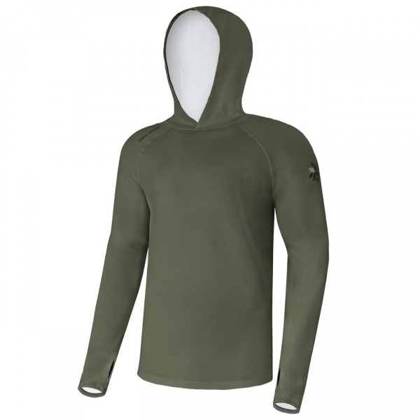Giants fishing Funkčné tričko s dlhým rukávom UV50+Hoodie Dark Green